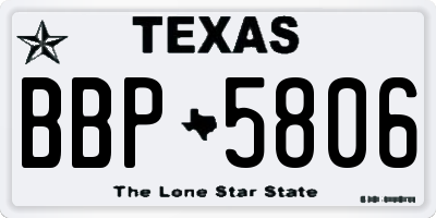 TX license plate BBP5806