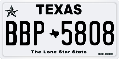 TX license plate BBP5808