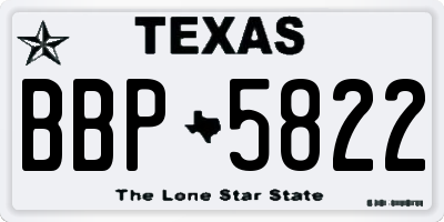 TX license plate BBP5822