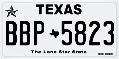 TX license plate BBP5823