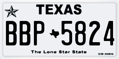 TX license plate BBP5824