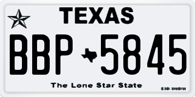 TX license plate BBP5845