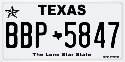 TX license plate BBP5847