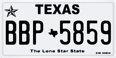 TX license plate BBP5859