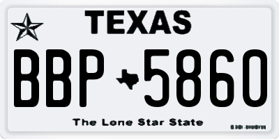 TX license plate BBP5860