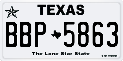 TX license plate BBP5863