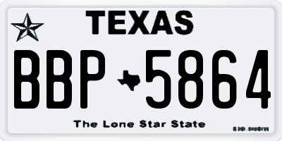 TX license plate BBP5864