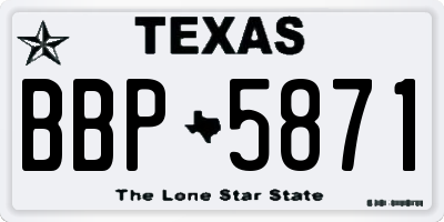 TX license plate BBP5871