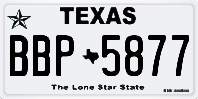 TX license plate BBP5877