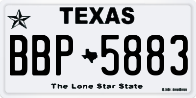 TX license plate BBP5883
