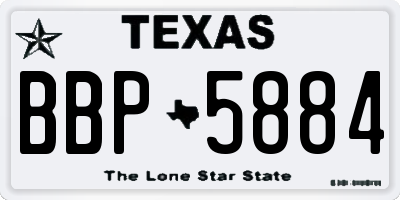 TX license plate BBP5884
