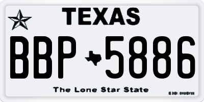 TX license plate BBP5886