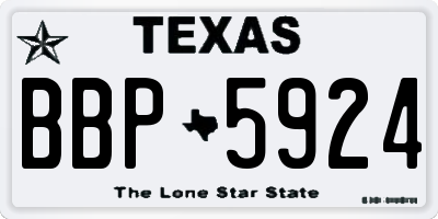 TX license plate BBP5924