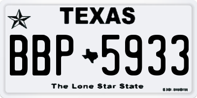 TX license plate BBP5933