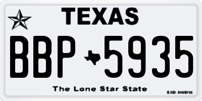 TX license plate BBP5935