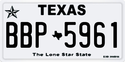 TX license plate BBP5961