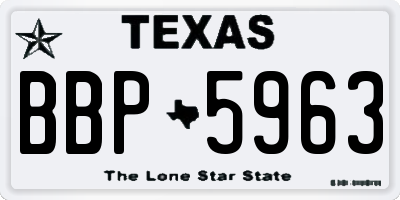 TX license plate BBP5963