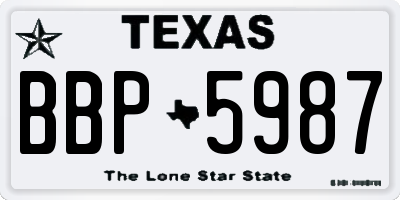 TX license plate BBP5987