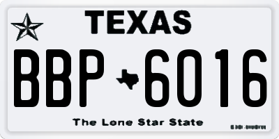 TX license plate BBP6016