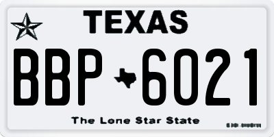 TX license plate BBP6021