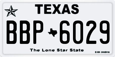 TX license plate BBP6029