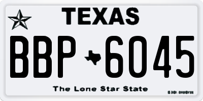 TX license plate BBP6045