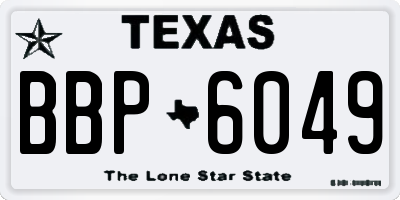 TX license plate BBP6049