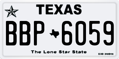 TX license plate BBP6059