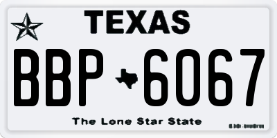 TX license plate BBP6067