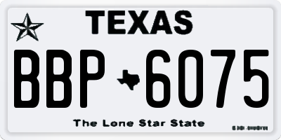 TX license plate BBP6075