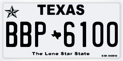 TX license plate BBP6100