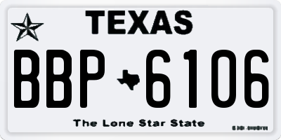 TX license plate BBP6106