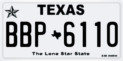 TX license plate BBP6110