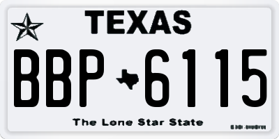 TX license plate BBP6115