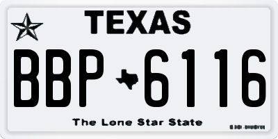TX license plate BBP6116