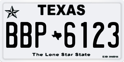TX license plate BBP6123