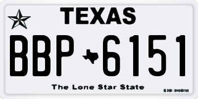 TX license plate BBP6151