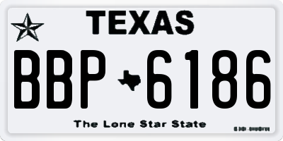 TX license plate BBP6186