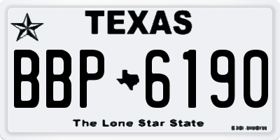 TX license plate BBP6190