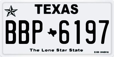 TX license plate BBP6197