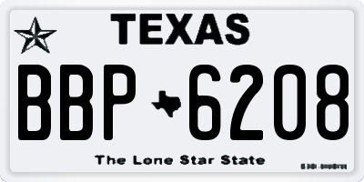 TX license plate BBP6208