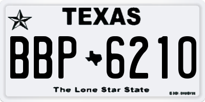 TX license plate BBP6210