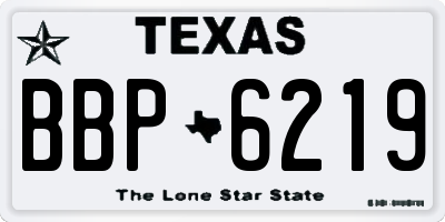 TX license plate BBP6219