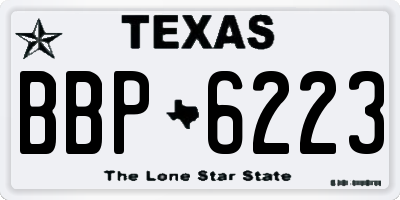 TX license plate BBP6223