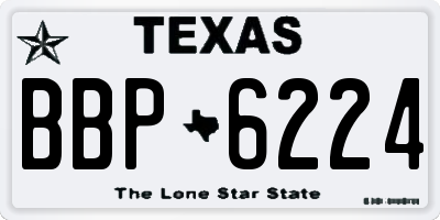 TX license plate BBP6224