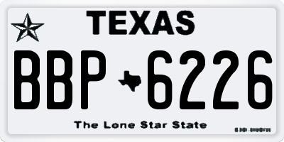 TX license plate BBP6226