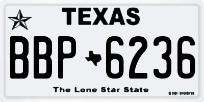 TX license plate BBP6236