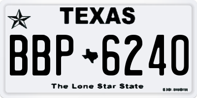 TX license plate BBP6240