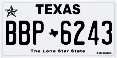 TX license plate BBP6243