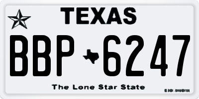 TX license plate BBP6247